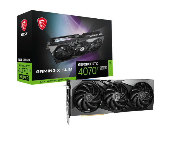 Відеокарта GeForce RTX 4070 Ti Super 16GB MSI Gaming X Slim (RTX 4070 Ti SUPER 16G GAMING X SLIM)