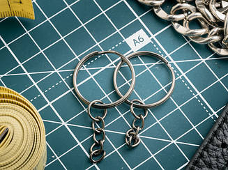 Заготівля для брелка. Колір "темне срібло". 25мм