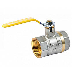 Кран кульовий Valve J.G. 3/4'' внутрішнє внутрішнє різьблення жовта ручка латунь 59