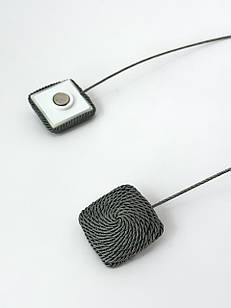 Магніти для штор та тюлі "Квадрат", колір: темно-сірий