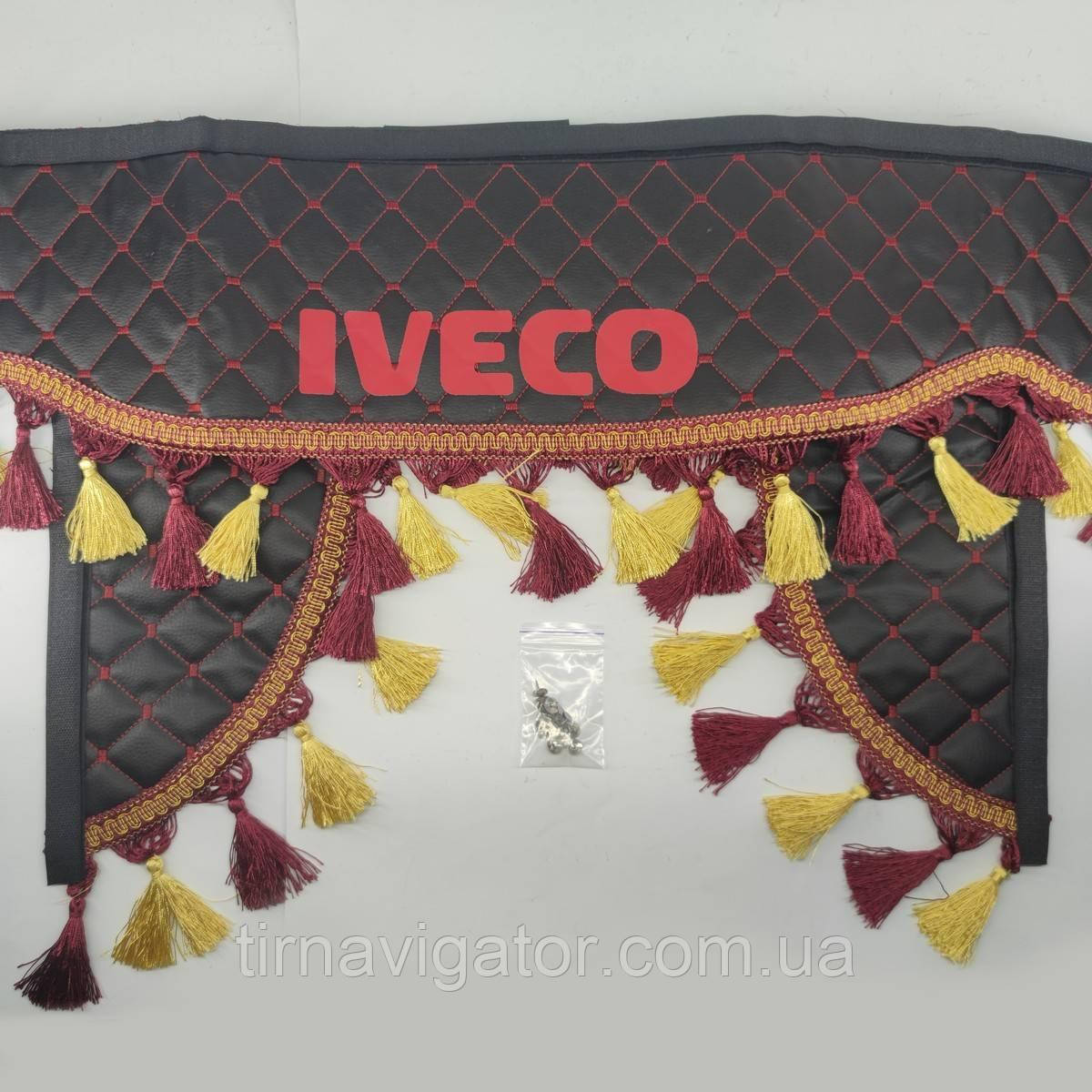 Шторка IVECO чорна вінілова з уголками, застіжка