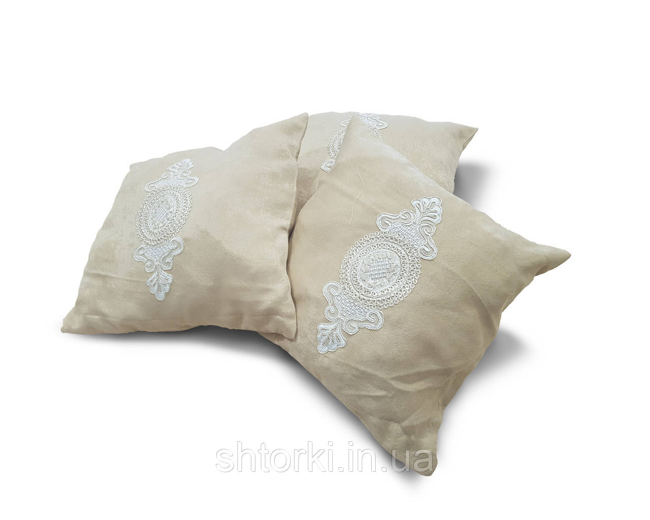 Комплект декоративних подушок Firanka Hand Made 40х40см 3шт пісочні (п_0017)