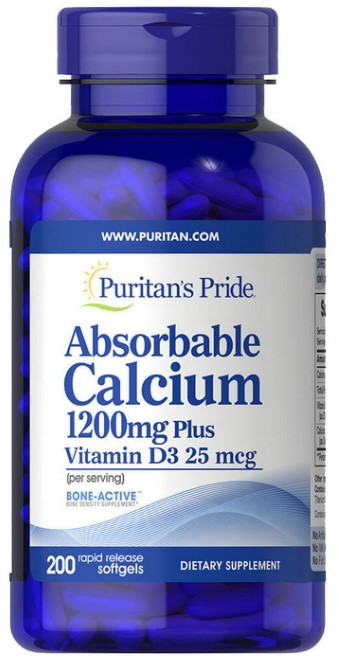 Кальцій Д3 Puritan's Pride Calcium 1200 mg Plus Vitamin D3 200 капсул