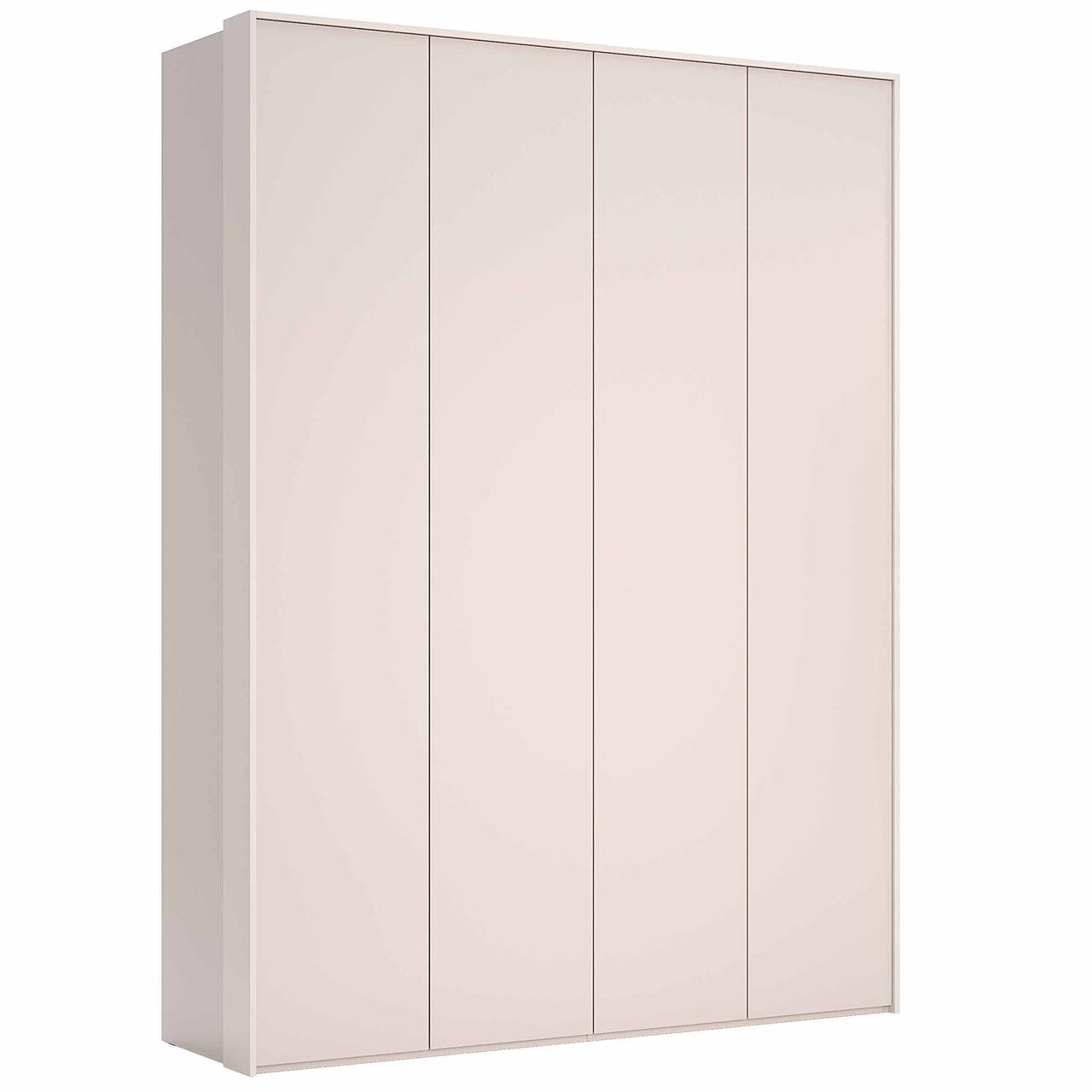 Стильна висока розпашна шафа без ручок чотирьохдверна 180 см для одягу в спальню Бруно Миро-Марк кашемір