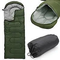 Зимовий спальний мішок з капюшоном (-25°C) 220×70см, Хакі