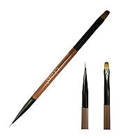 Двосторонній пензлик для манікюру GLOSS (короткий лайнер/овальний)