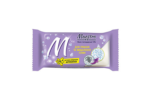 Милогосподарське тверде біле 72% Maestro для прання та видалення плям 125г, фото 1