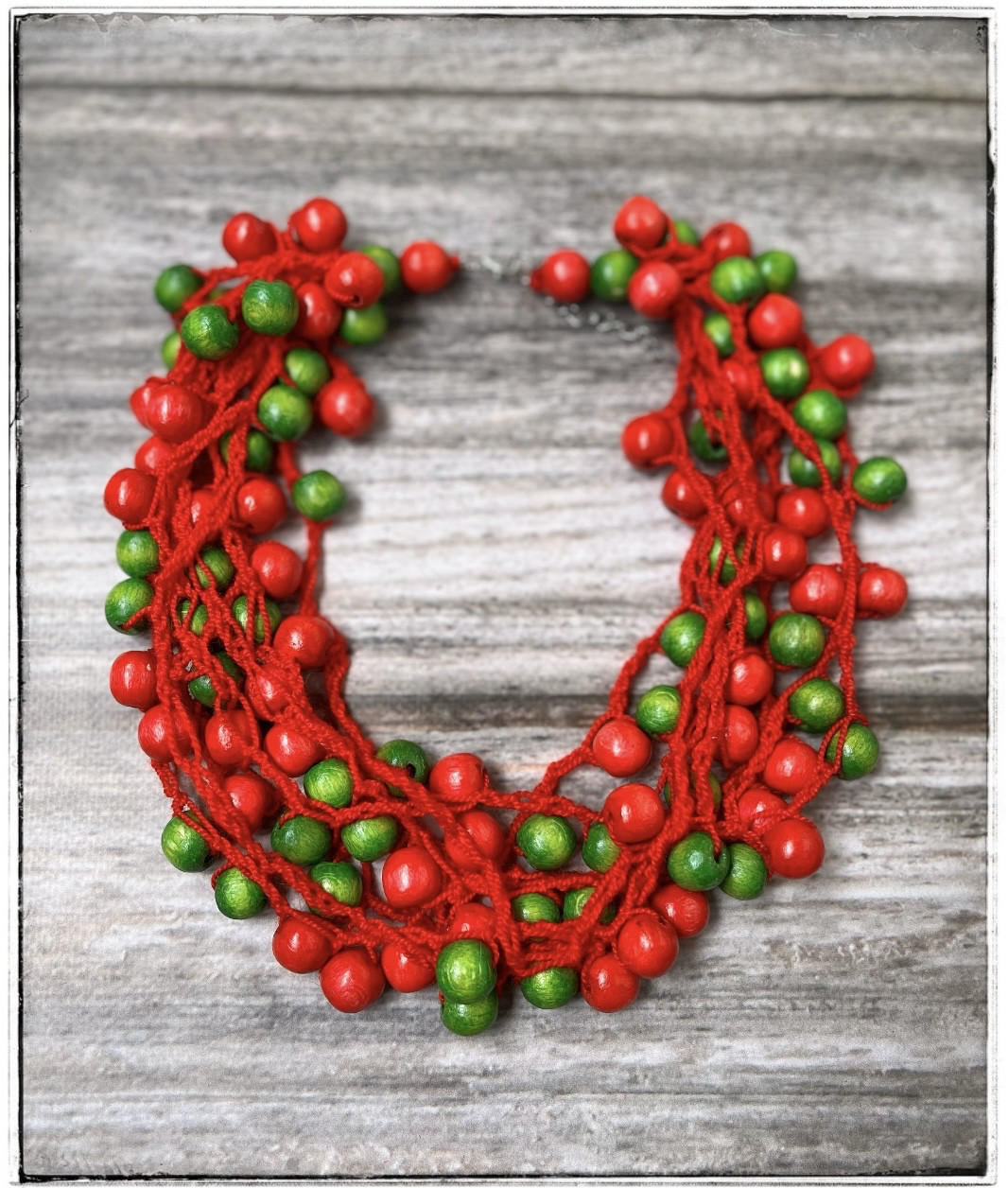 Намисто Водограй червоно-зелені, фото 1