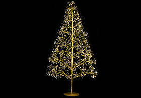 Світлодіодне дерево ( 3000 міні-LED, колір лампочок - теплий білий, постійне світіння), 210см, колір - золото