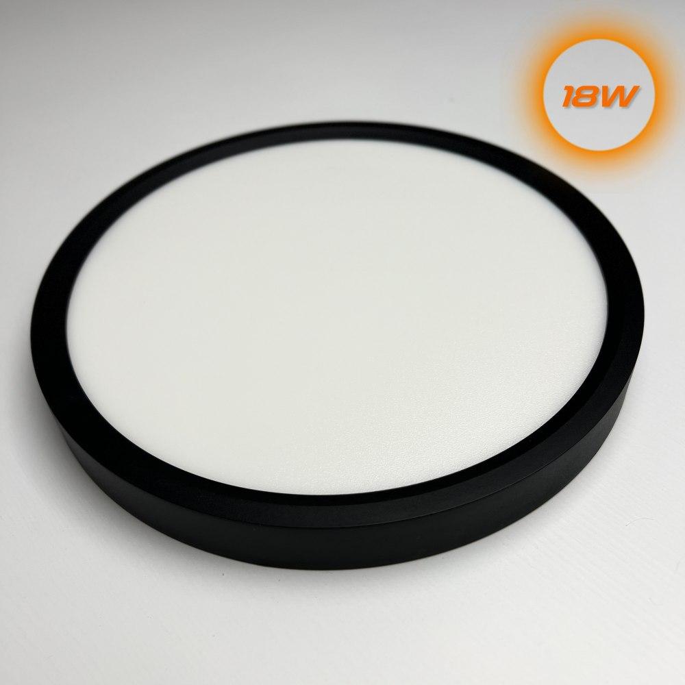 Накладний LED світильник LUMINARIA GLR-18W 5000K BLACK 220V IP20