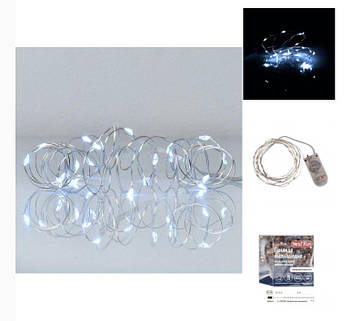 Електрогірлянда Yes! Fun Нитка на мідному дроті 20 LED холодно-біла 2 м статич батарейка 975021 G-Rich