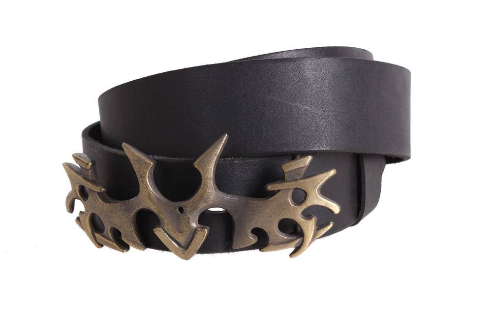 Чоловічий ремінь з натуральної шкіри під джинси blx90332 чорний, фото 1