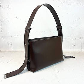 Сумка жіноча "Демі" натуральна шкіра,коричнева(шоколад) матова