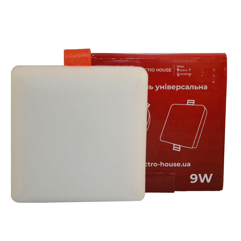 LED-панель універсальна квадратна 100 мм 9 Вт, холодний білий 6500К, 800 Лм EH-PU-9SC