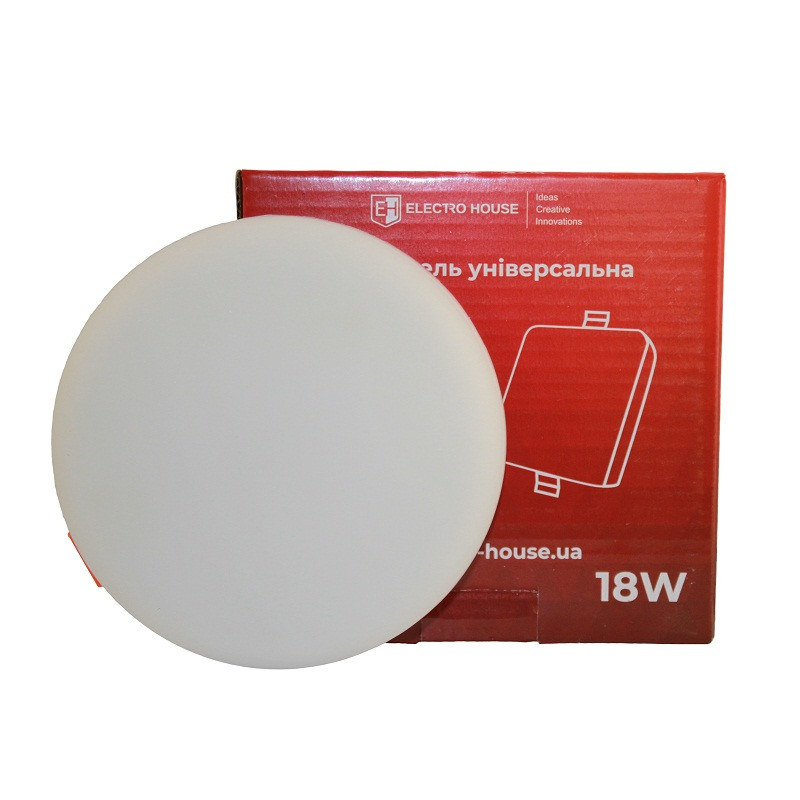 LED-панель універсальна кругла Ø120 мм 18 Вт, холодний білий 6500К, 1500 Лм EH-PU-18RC