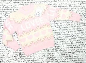 Светр дитячий альпака, на дівчинку Lovee   р 110-150, рожевий