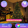 Смарт гірлянда з кільцем на ялинку 2.5м 250 LED управління телефоном, розумна підсвітка з пультом USB, фото 2