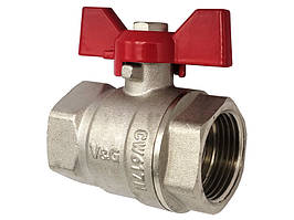 Кран кульовий 1/2" ВВ V&G Optima червоний метелик 28шт.