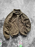 Хакі флісова кофта чоловіча Фліска чоловіча на змійці Бомбер чоловічий флісовий теплий