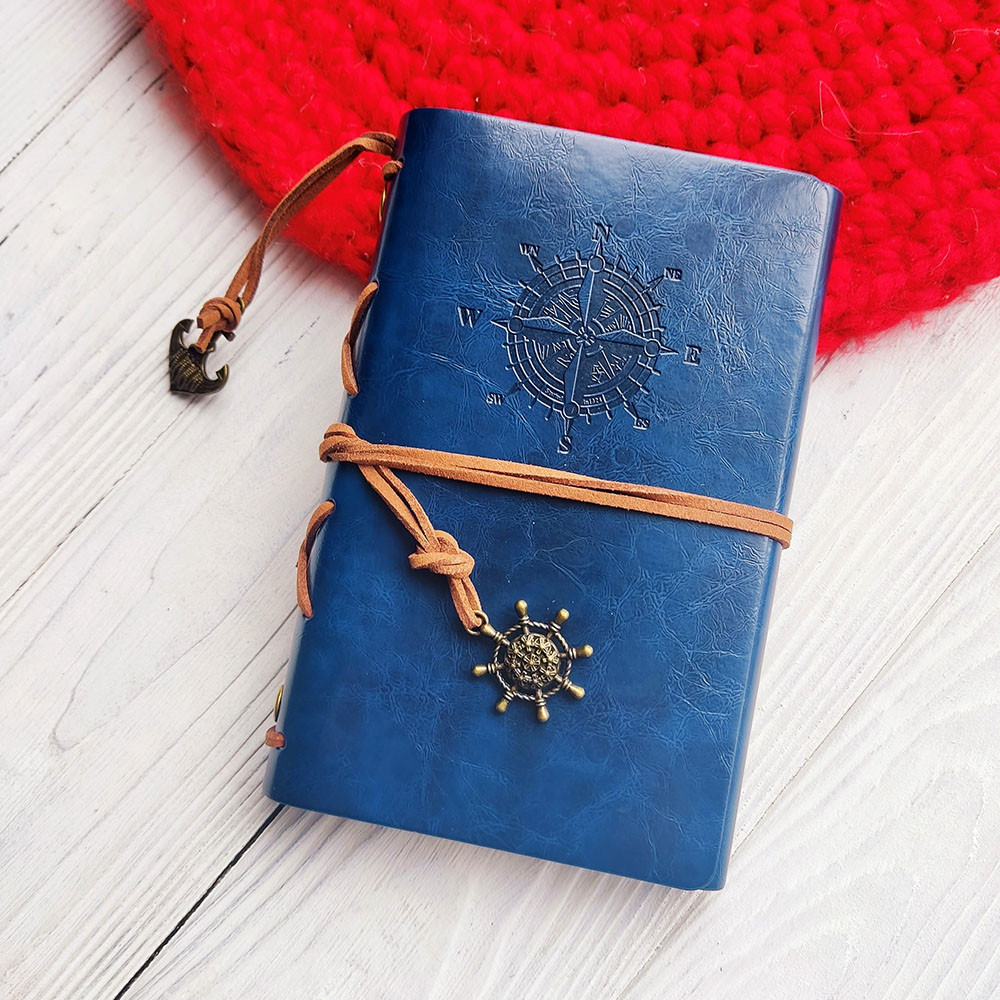 Маленький блокнот в обкладинці із еко-шкіри Благородний синій, фото 1