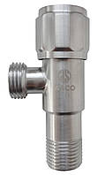 Кран кутовий 1/2"х1/2" нержав. S.S.304 ASCO 1/100шт.