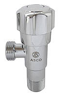 Кран кутовий 1/2"х1/2" нержав.хром. S.S.304 ASCO 1/100