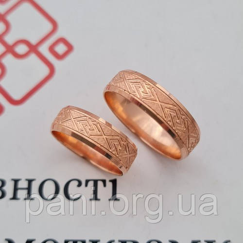 Обручки позолочені з орнаментом американки пара, фото 1