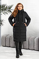 Жіноча зимова куртка великих розмірів 48-62 подовжена 56 4XL