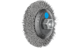 Щітка конічна з різьбою, неплетена 100*10мм*М14 дріт-0,35мм нерж. INOX