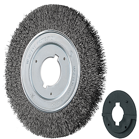 Щітка дискова 125*12мм*14 дріт-0,3мм ,гофрований дріт, виконання вузьке нерж. INOX