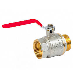 Кран кульовий Valve J.G. 1 1/2'' зовнішнє внутрішнє різьблення червона ручка латунь 59
