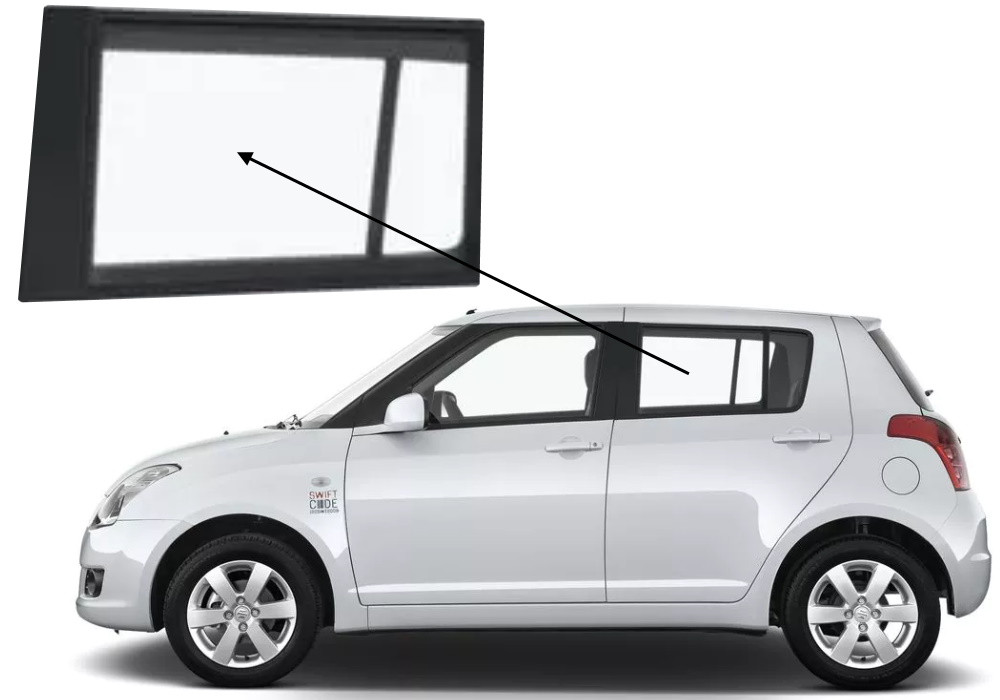 Бічне скло Suzuki Swift 2005-2010 задніх дверей ліве, фото 1