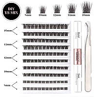 Набір кластерів для вій із водонепроникною міцною фіксацією. Набір для нарощування вій своїми руками.