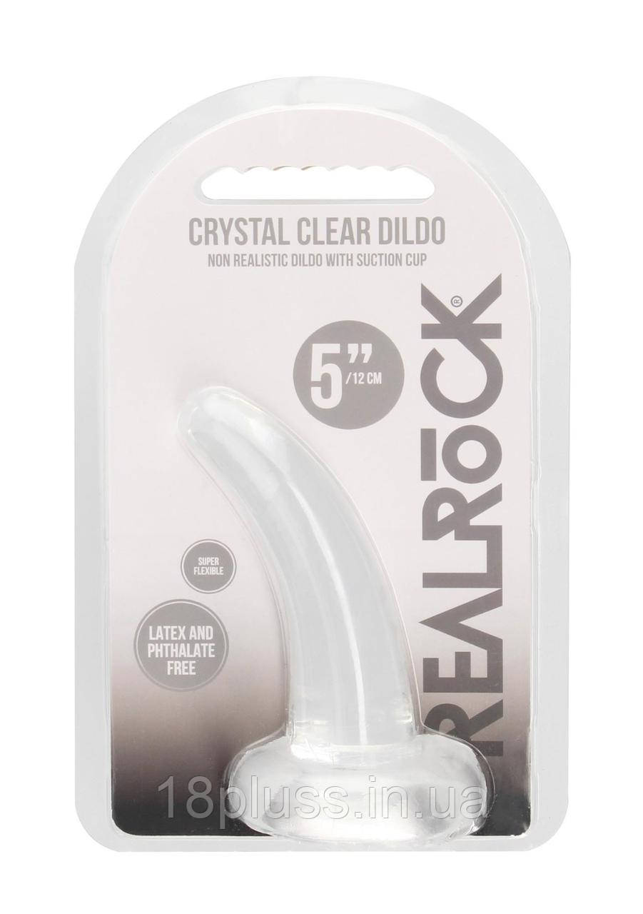 Прозорий фалоімітатор на присосці Shots Realrock Crystal Clear Dildo 4,5" Transparent, фото 1