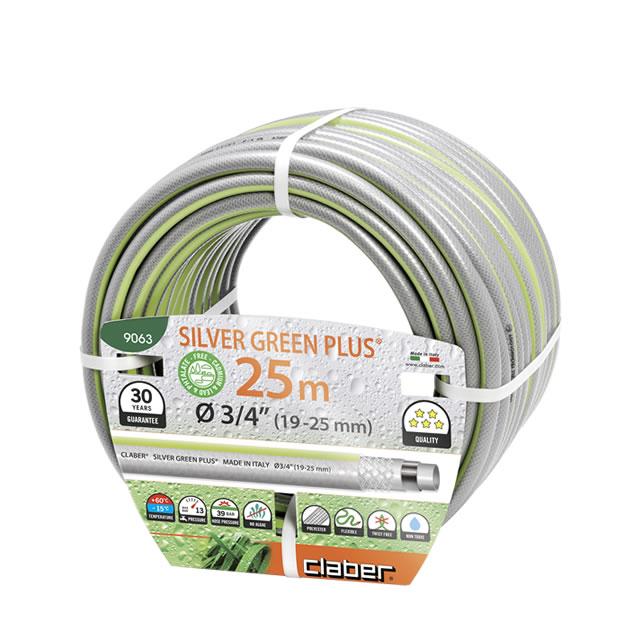 Шланг поливальний 3/4" 25м Silver Green Plus сірий з салатовою полосою, фото 1