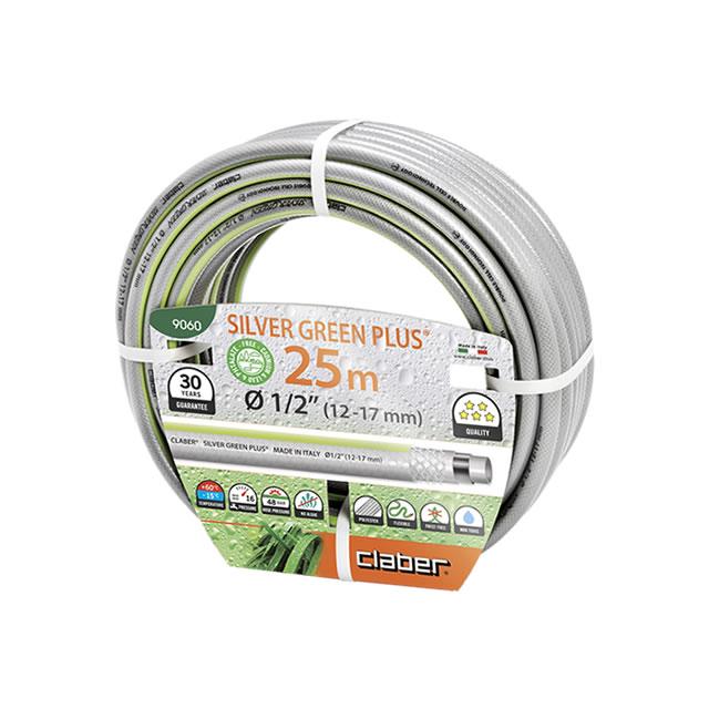 Шланг поливальний 1/2" 25м Silver Green Plus сірий з салатовою полосою, фото 1