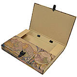 Портфель на замку, 40 мм, А4, картонний, КРАФТ-покриття, фото 2