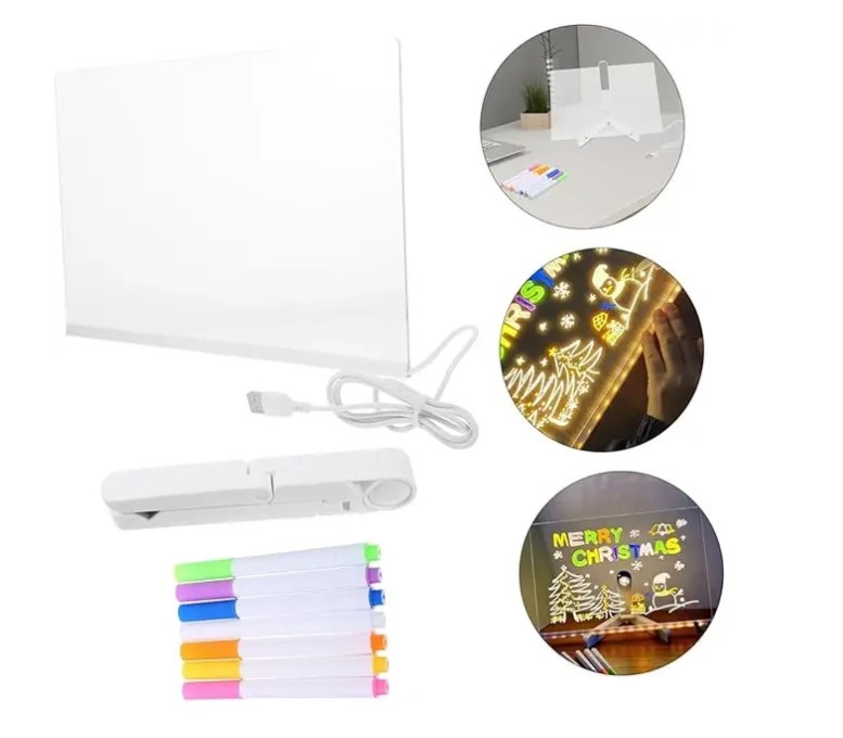 Дошка для нотаток акрилова світлодіодна DIY Lamp 9259 3D, фото 1