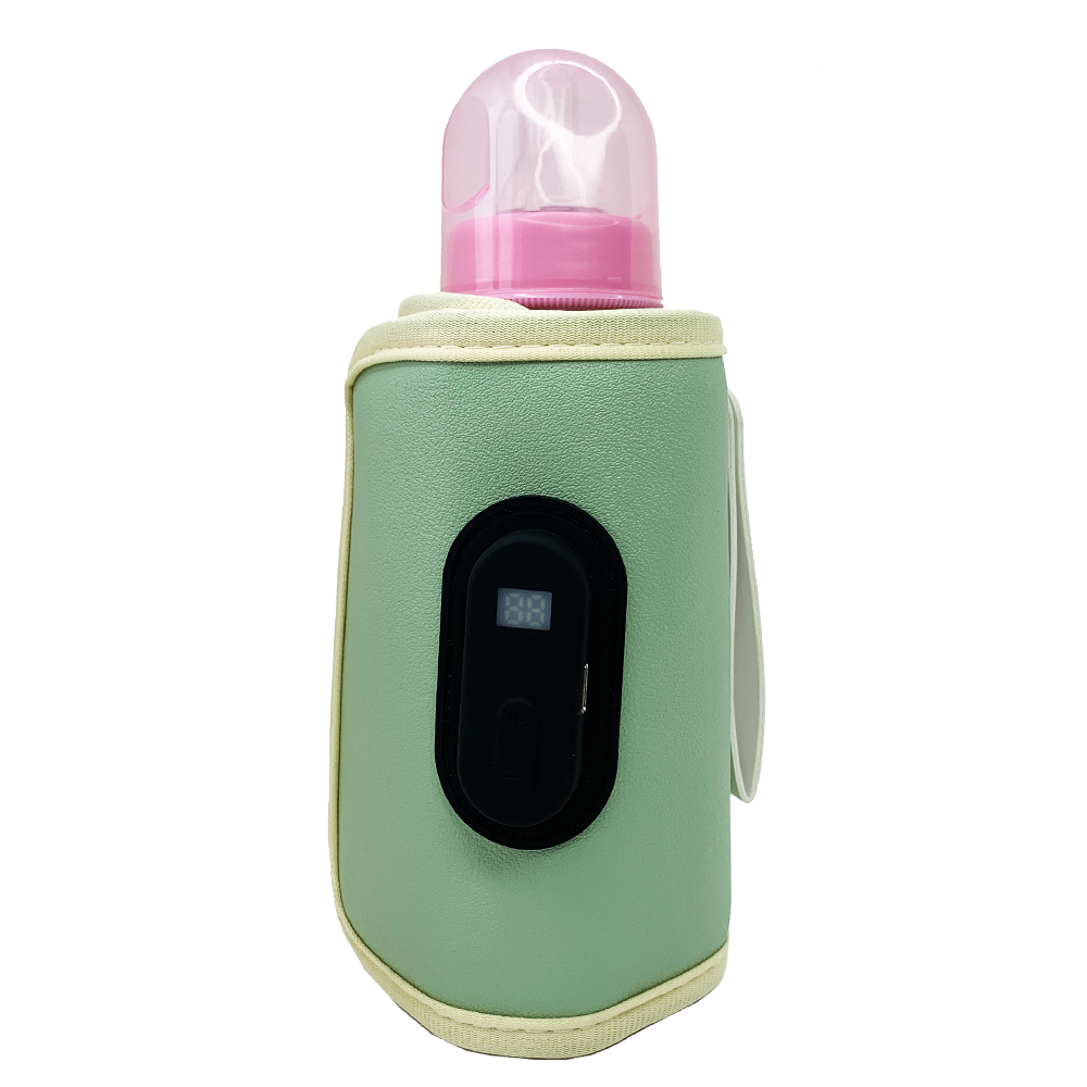 Портативний підігрівач для дитячих пляшечок "З індикатором температури" з USB виходом (Зелений)