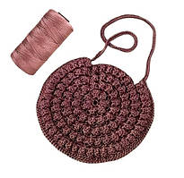 Пряжа нитка для в'язання капелюха, сумок, взуття Ice Silk Крижаний шовк №35 колір рожевий блідий товщина 1,5мм 100 гр