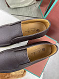 Чоловічі туфлі Loro Piana Open Walk лофери з натуральної шкіри коричневого кольору з хутряною устілкою, фото 5