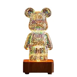 Світильник LED 3D Bearbrick світлодіодний  нічник Ведмедик 19 см USB живлення