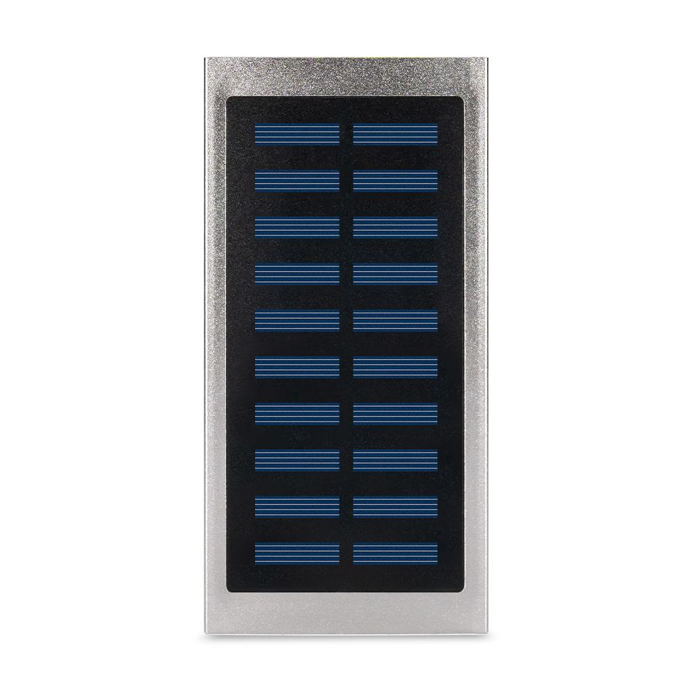 Повербанк з сонячною панеллю 20000mAh Power Bank Kraft KPB-1020SLIM Silver LED-ліхтар (43-00100), фото 1