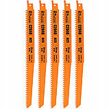 Змінні полотна-пилочки Richmann до шаблевої пили по дереву 225 мм HCS 6TPI 5 ел. (C2040), фото 3