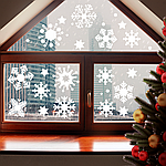 Набір новорічних наклейок Милі сніжинки зірочки сніжки декор вікон Happy Pocket Набір 29 шт. матова Білий