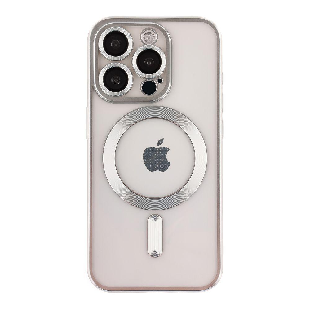 Чехол TPU Metallic Chrome Full Camera with Magsafe для iPhone 14 Pro Цвет Chrome Silver, фото 1