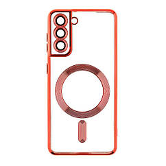 Чохол TPU Metallic Full Camera with Magsafe для Samsung Galaxy S21 5G (G991) Колір Red