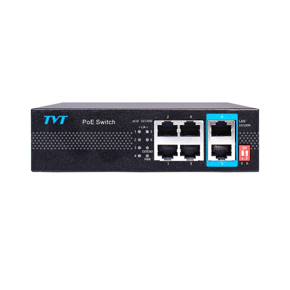 PoE-комутатор 6-портовий TVT TD-B2204S1-PEU з 4 портами PoE (77-00385)