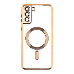 Чехол TPU Metallic Full Camera with Magsafe для Samsung Galaxy S21+ 5G (G996) Цвет Rose Gold