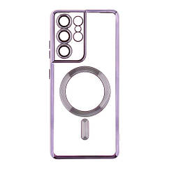 Чохол TPU Metallic Full Camera with Magsafe для Samsung Galaxy S21 Ultra (G998) Колір Purple